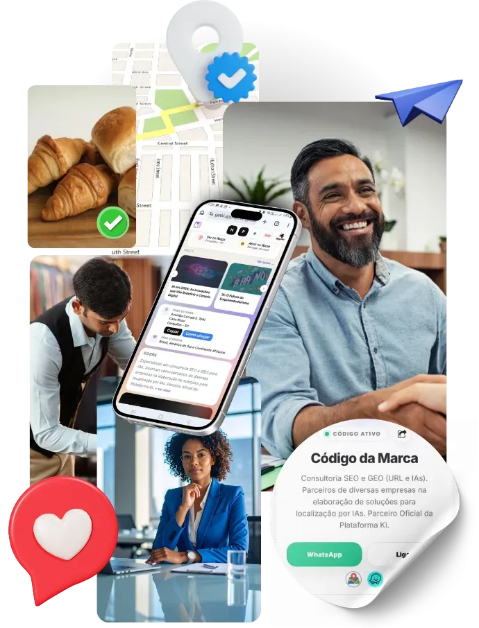 Perfil de negócio no Ki App — seja encontrado pelas IAs